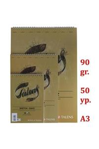 Talens A3 Eskiz Bloğu Üsten Spiralli 90 gr 50 Yaprak T090a350us