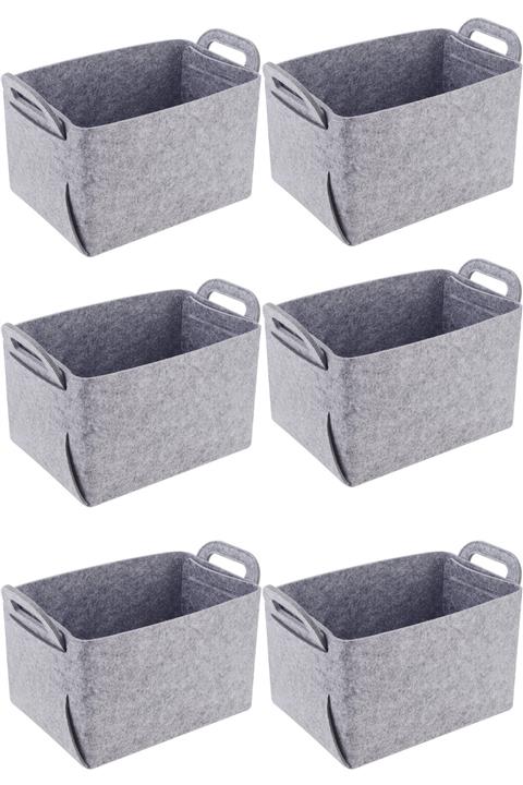 Nil'in Evi , 6'lı Çok Amaçli Keçe Sepet Organizer, 26x42x22 Cm, Kitap, Oyuncak,banyo Saklama Sepeti