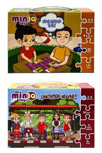 minİQ toys Çantamda Ne Var  + Aklında Tut Hafıza Oyunu 2'li Set Eğitici-öğretici Yapboz