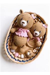 USTAHOBİEVİ Amigurumi Ayıcık Hediyelik Yenidoğan Set