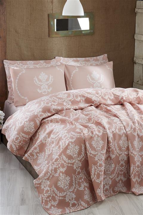 Ev & Ev Home Doğal Pike Baskılı King 240x230cm Pure Pudra