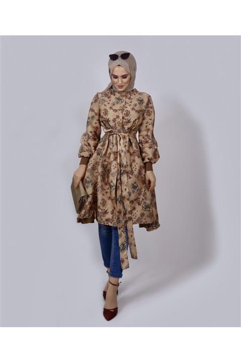 Tuğba Moda Kadın Açık Kahve Panço