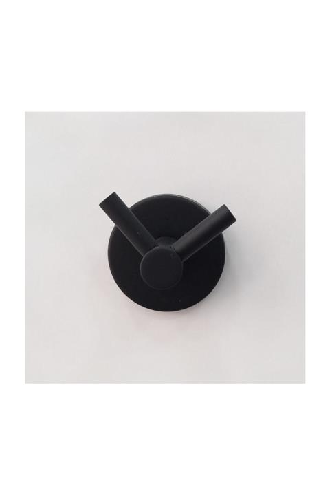 Defne Banyo Begonya 2'li Bornozluk Havlu Askılığı Mat Siyah