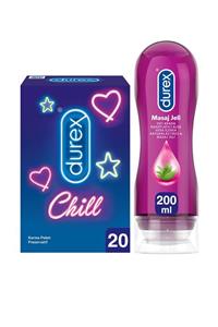 Durex Chill Karma Prezervatif 20’li + Play Kayganlaştırıcı & Masaj Jeli Aloe Vera, 200 Ml