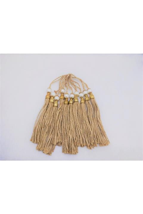 Okyanus Süs Jüt Gold Taşlı Püskül 10 Adet