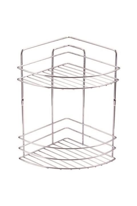 Sas Kalın Banyo Köşe Rafı Duş Rafı Sabunluk Şampuanlık Lif Askısı 2 Katlı Kk-02