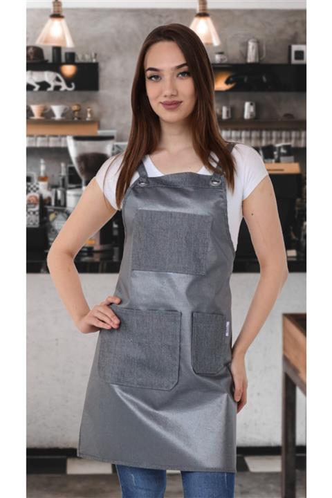 Monki Haus Future Serisi Mutfak Ve Hobi Önlük - Gri - Resim Mutfak Bahçe Çiçekçi Garson Barista Chef Kuaför