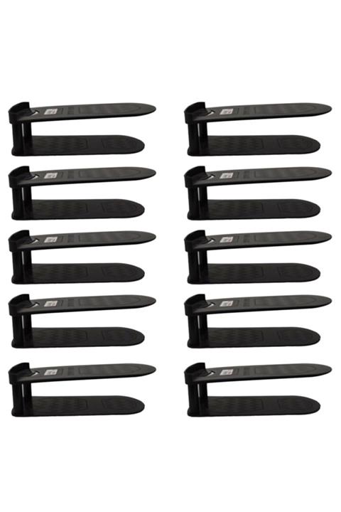 Vip Home Concept 10'lu Ayarlı Ayakkabı Rampası Siyah Vip Ayakkabı Rampası Ayarlanabilir