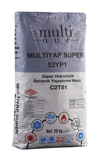 MULTIONE Multıyap Super- 20kg - C2TS1 - Hidrofobik Seramik Yapıştırma Harcı, Beyaz Renkli, Süper Güçlü Tutuş