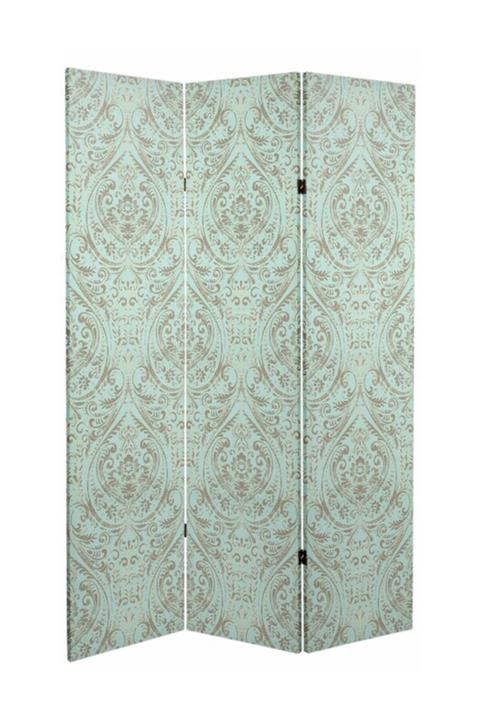 StellaStore Soyut 3 Kanatlı Oda Bölücü Çift Taraflı Kanvas Paravan