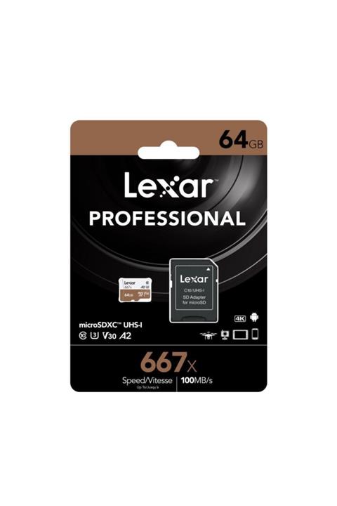 Lexar 64gb 100mb/s 667x Microsdxc 4k Hafıza Kartı