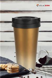 Gülay AVM 304 Paslanmaz Çelik Termos 500ml Çift Katmanlı Mug Taşıma Kulp 525 Thermos