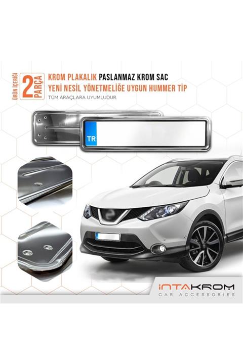 İntachrom Nissan Qashqai Krom Plakalık - Hummer Tip 2 Adet