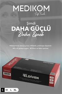 MEDİKOM Soft Glove %100 Tpe Eldiven 100'lü Pudrasız Siyah Small