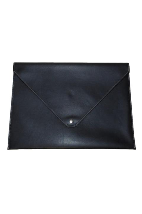 2K A4 Suni Deri Zarf Çıtçıtlı Dosya 25.5 X 33.5 Cm. Siyah