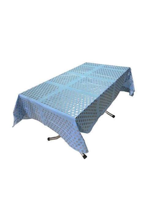 Parti dolabı 1 Adet Mavi Gri Puantiyeli Masa Örtüsü 120cmX180cm