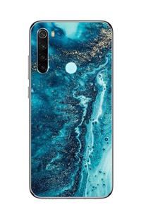 Dafhi Aksesuar Xiaomi Redmi Note 8 Mermer Desen Şeffaf Telefon Kılıfı