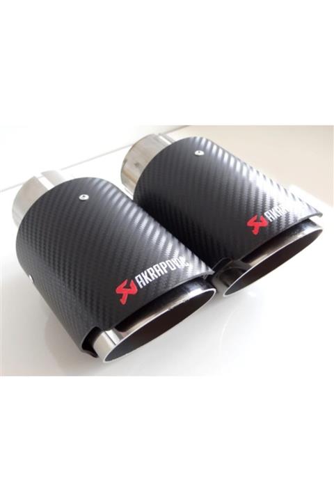 Akrapovic Vw Golf 5 Mk5 R32 Uyumlu Egzoz Ucu Paslanmaz Krom Karbon Kaplama 1 Adet