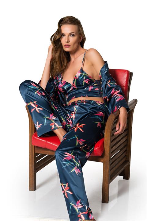 MOONGIRL Kadın Saten Pijama Takım