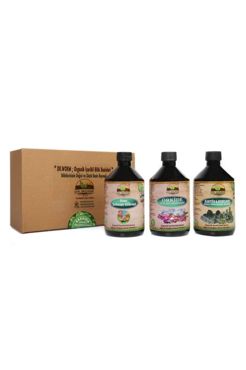 Dr.Worm 3'lü Avantaj Paketi - Solucan Gübresi,orkide,kaktüs Sukulent (3 X 500 Ml)