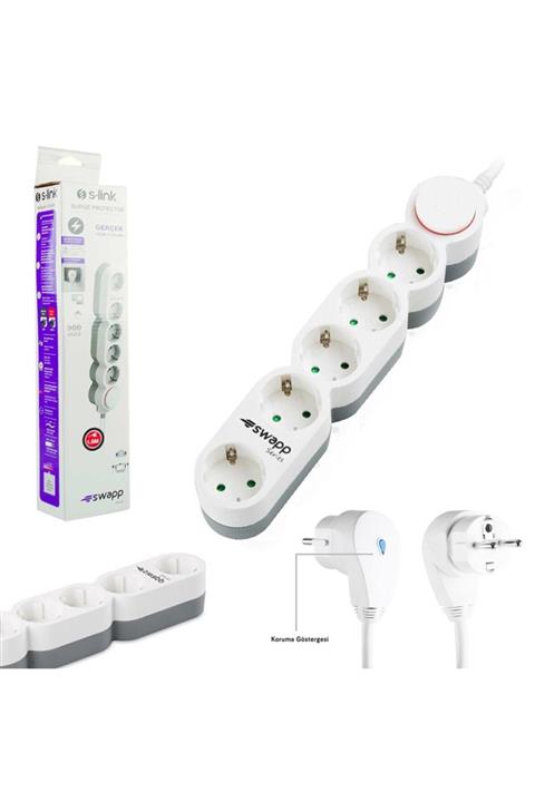 SLINK Akım Korumalı Priz Beşli Anahtarlı 1.5mt S-link Sp-g9j05