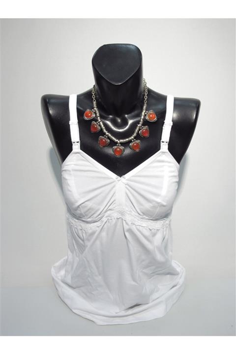 Gonca Konfeksiyon Kadın Beyaz Lohusa Atlet