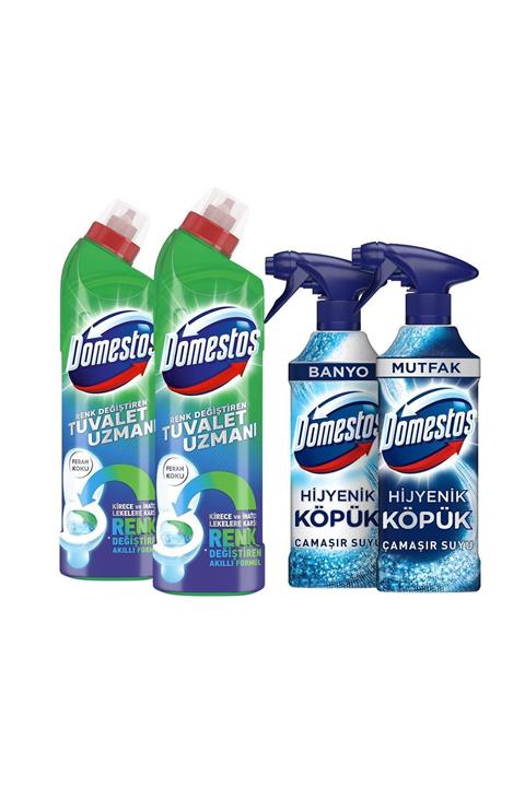 Domestos Tuvalet Uzmanı 750 Ml X 2 + Hijyenik Köpük Banyo 450 Ml + Hijyenik Köpük Mutfak 450 Ml