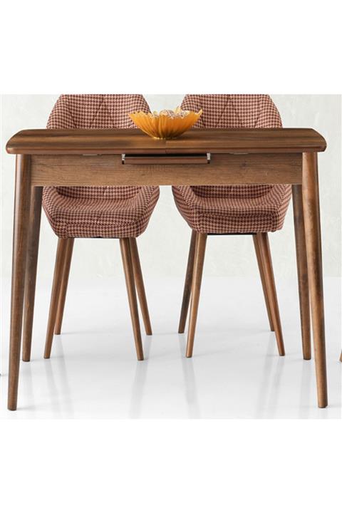 MintHome Merlin Dört Kişilik Mutfak Masası Barok Ceviz 120cm (TEK MASA)