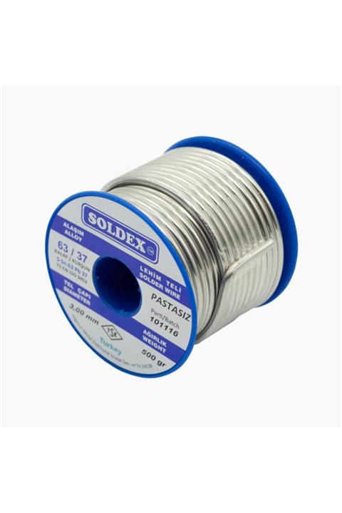 Soldex 63-37 Pastasız Vitray Lehim Teli 3000 Gr 3 Mm