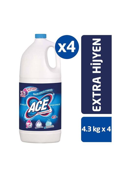 ACE Klasik Çamaşır Suyu Extra Hijyen 17,2kg (4,3 Kg X 4)