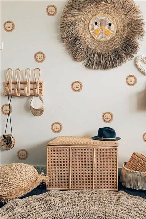 ENGINPRINT Aslan Figürlü Çocuk Odası Duvar Sticker Seti 126 Parça