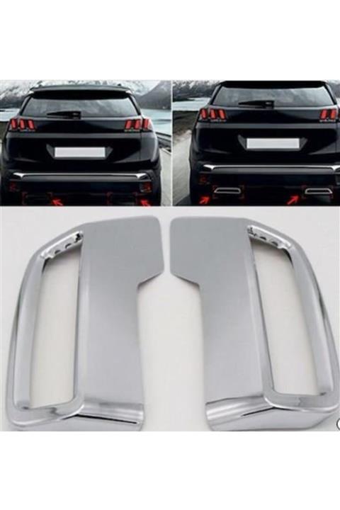 Niken Peugeot 3008 Egzoz Çerçevesi Kromu Komple Nikelajı 2016 Sonrası