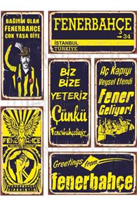 Hayat Poster Fenerbahçe Mini Retro Ahşap Poster Seti 6lı