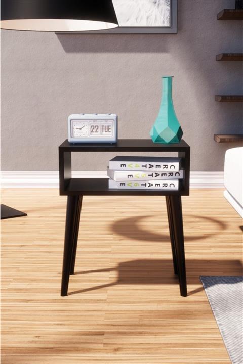 Yeni Konsept Başucu Yan Sehpa Komodin Siyah