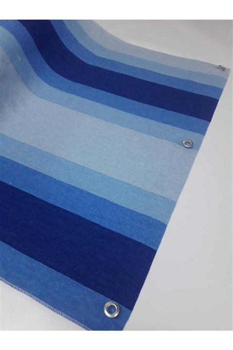 SEKLİCE TİCARET Balkon Branda En 80 Boy 700 cm %100 Pamuk Mavi Çizgili