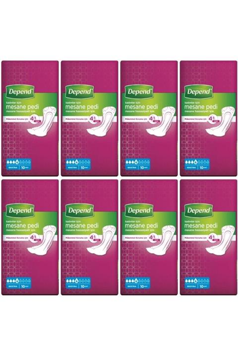 Depend Mesane Pedi Kadın Ekstra 10'lu 8 Adet