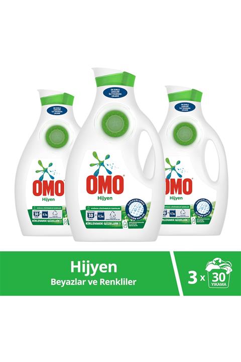 Omo Hijyen Sıvı Çamaşır Deterjanı 1950 ML 30 Yıkama x 3 Adet