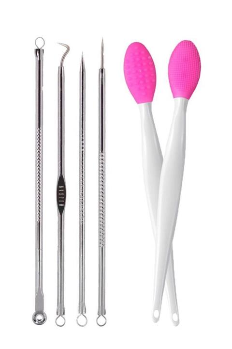 MUJGAN 2'li Cilt Bakım Seti T Bölge Siyah Nokta Cilt Temizleme Aparatı 4'lü Siyah Nokta Temizleyici Komedon