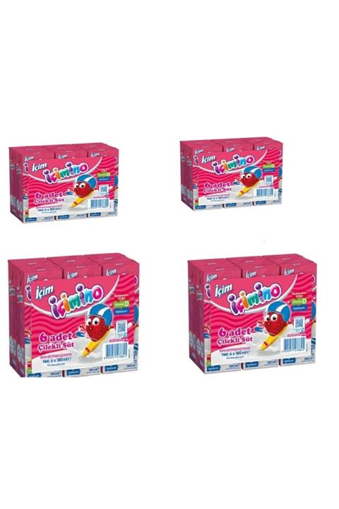 İçim Çilekli Süt 180 Ml 6 Lı Çilekli Süt 180 Ml 6 Lı Çilekli Süt 180 Ml 6 Lı X 4 Lü Set