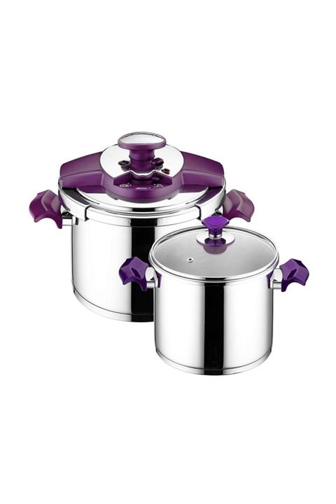 Aryıldız Milano Kanka Düdüklü Tencere Set 2'li Mor