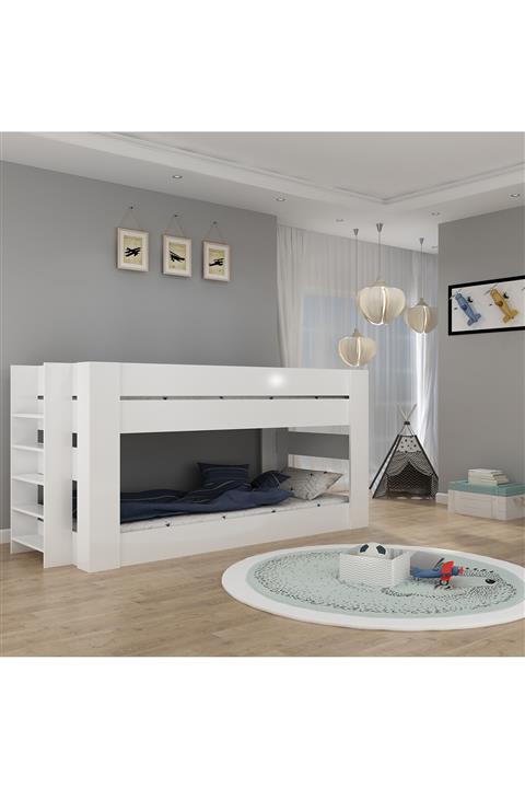 MDFHOME ANGEL Ranza R-202-0710 PARLAK Beyaz 90X190 YATAK UYUMLUDUR.