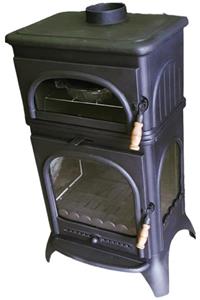 flamestove Modena Oven Premium 3 Camlı Fırınlı Döküm Şömine Soba