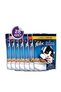 FELIX Pouch Yaş Kedi Maması Karışık Paket 28 Adet