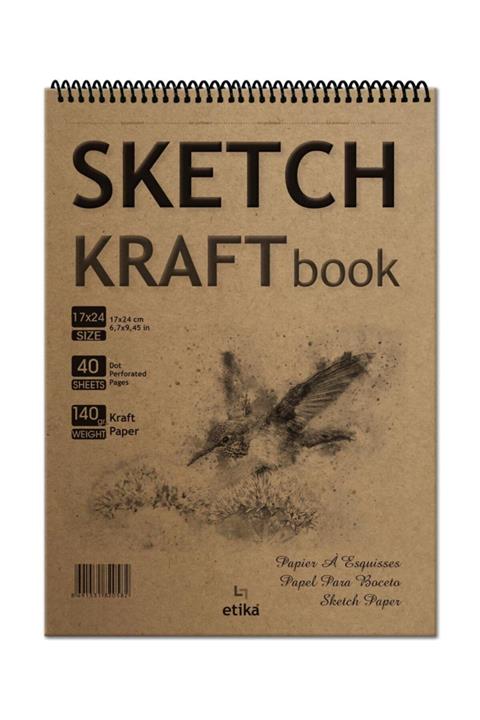Etika Sketchbook Kraft B5 Spiralli 140 Gr. 40 Yaprak 17x24 Cm Eskiz Defteri
