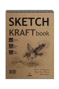 Etika Sketchbook Kraft B5 Spiralli 140 Gr. 40 Yaprak 17x24 Cm Eskiz Defteri