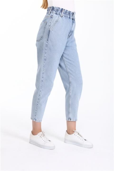 EXPLODE Kadın Mavi Beli Lastikli Mom Fit Jean Pantolon