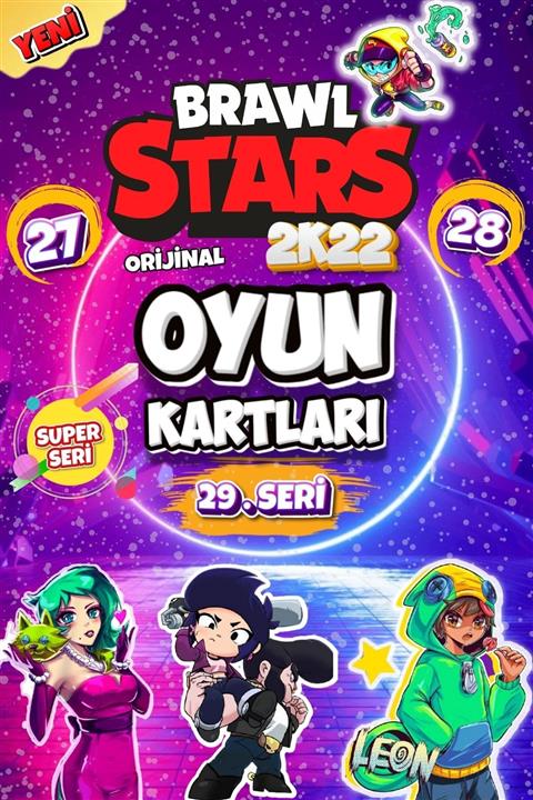 BRAWL STARS Oyun Kartları 27-28-29 Yeni 2022 Süper Seri 50 Adet