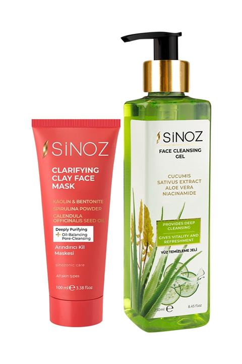 SİNOZ Yüz Temizleme Jeli+arındırıcı Kil Maskesi 2'li Bakım Paketi