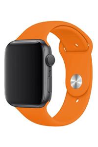 Apple Watch 1 2 3 4 5 6 Se 44 Mm Silikon Ayarlanabilir Turuncu + Popsocket