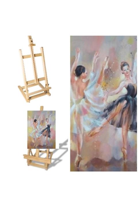 LİLYHOBBYLAND Sayılarla Boyama Seti 40x50 Cm (çerçeveli ) Ahşap Masa Üstü Şövale Ile Birlikte: Renklerin Dansı